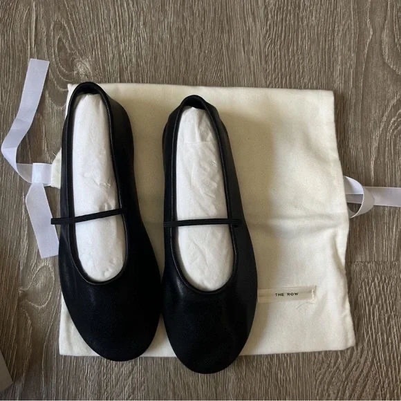 The Row Shoes - The Row Black Dress Shoes Minimalist Ballet Flats